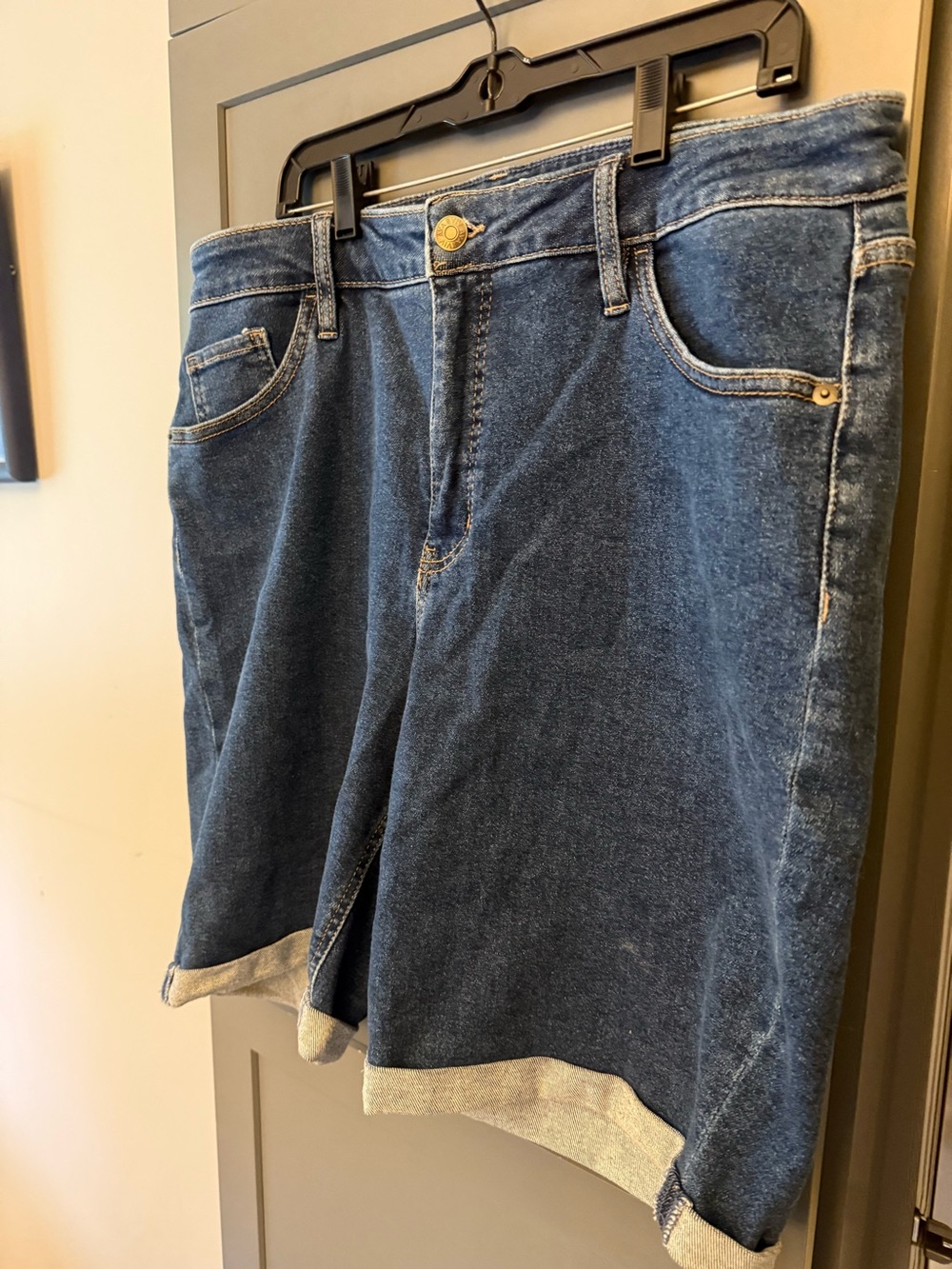 Ava & Viv Dark Blue Rolled-Hem Denim Shorts